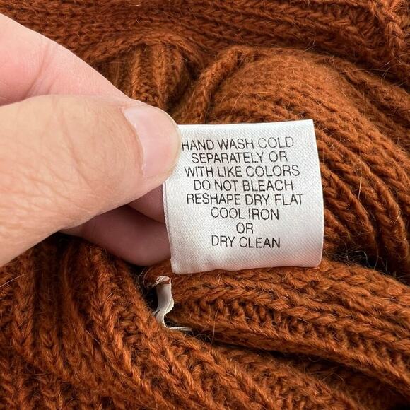 Elisabetta M Mohair/Wool Asymmetric Cardigan Sweater Made In Italy Burnt Siena - Picture 7 of 12